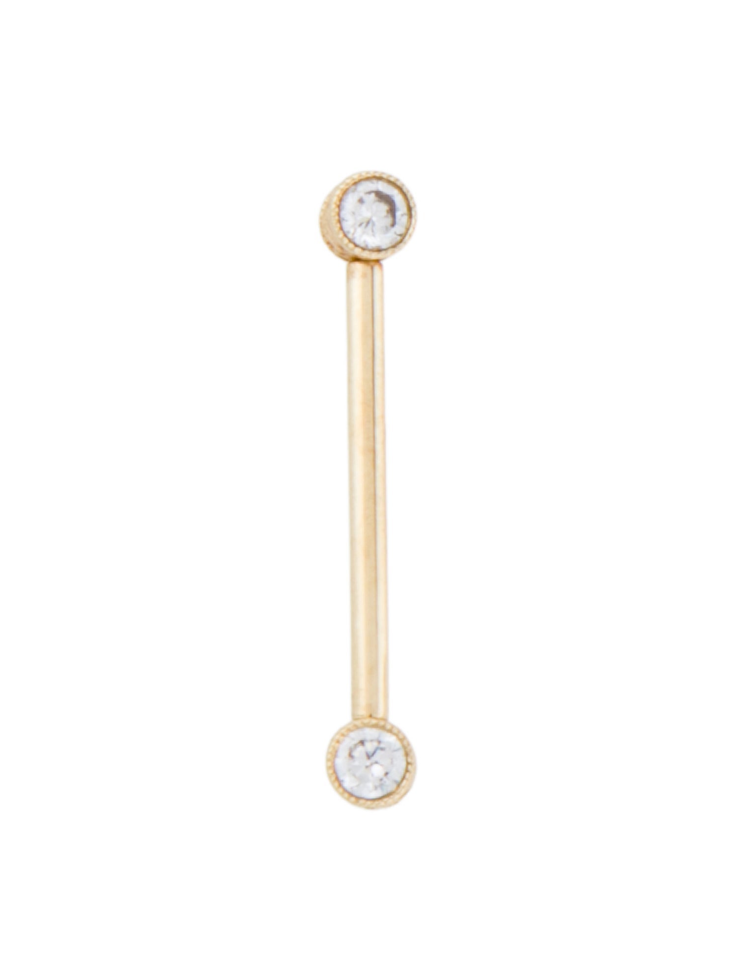 Maria Tash 14K Cubic Zirconia Engraved Nipple Barbell