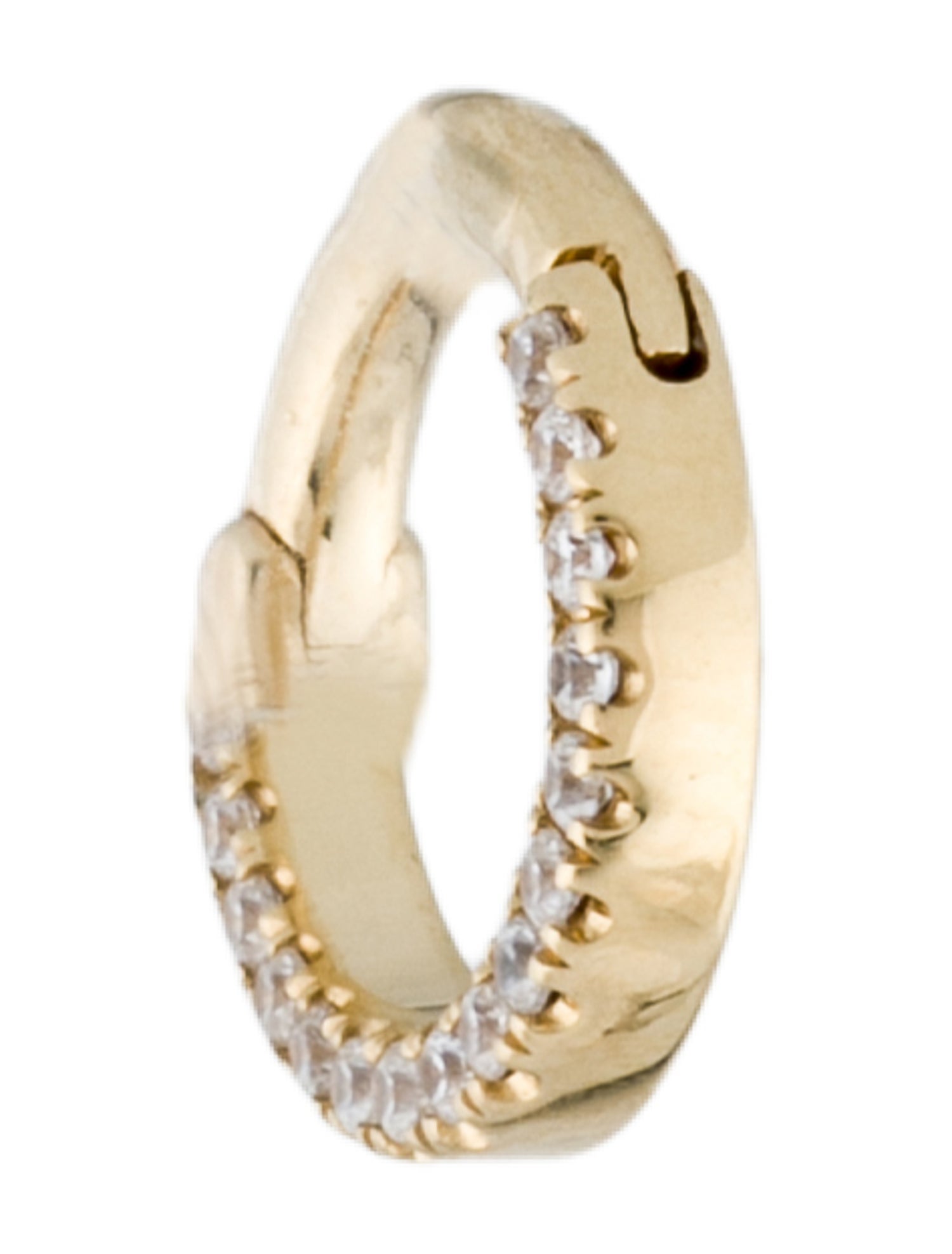 Maria Tash 14K Cubic Zirconia Horizontal Eternity Hoop Single Earring