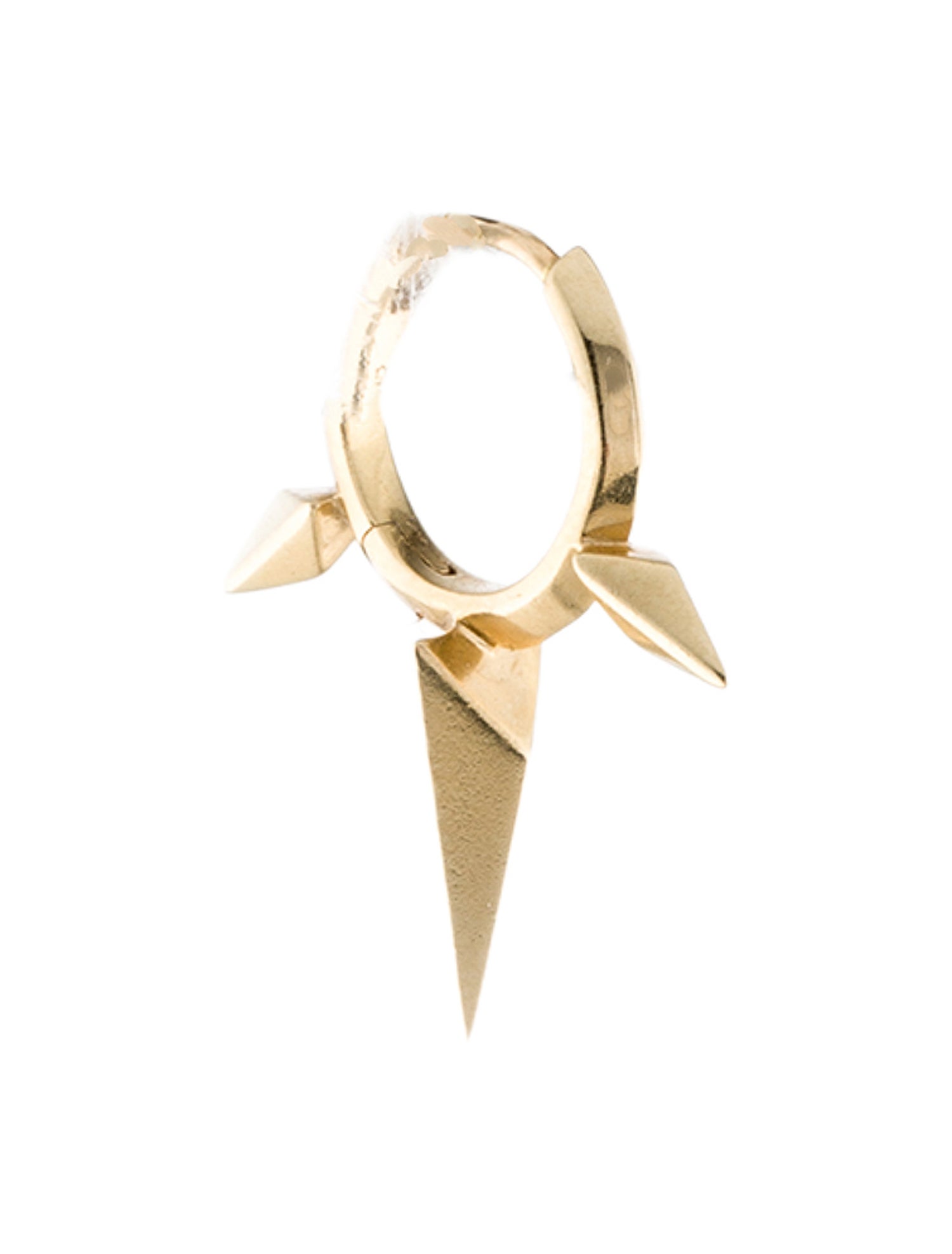 Maria Tash 14K Faceted Triple Long Spike Single Hoop Earring