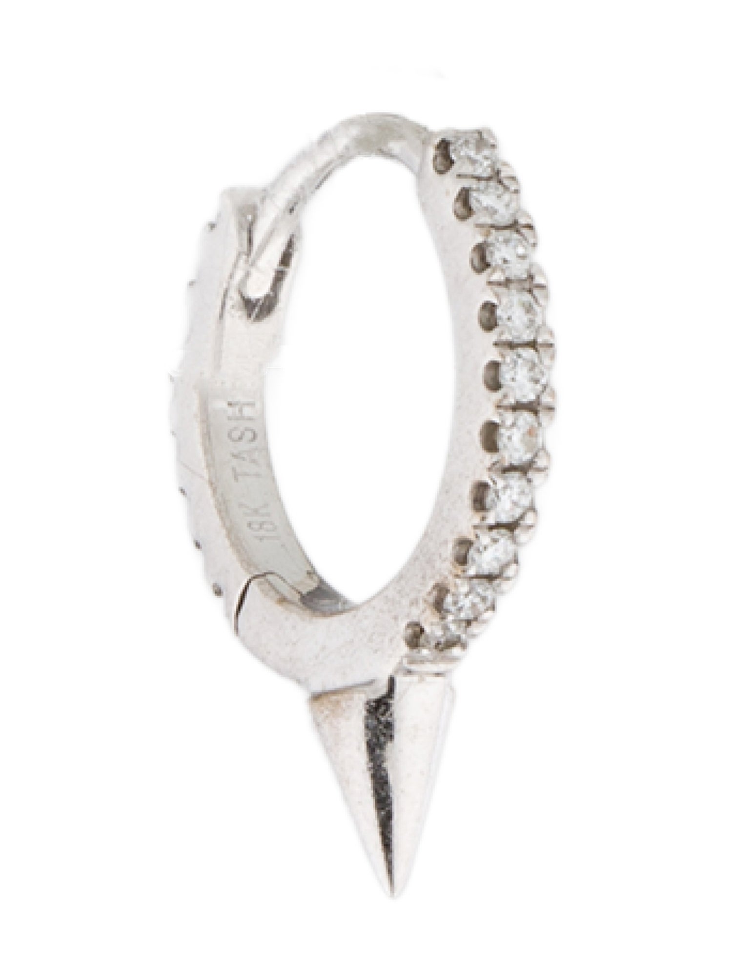 Maria Tash 18K & Diamond Single Short Spike Hoop Earring