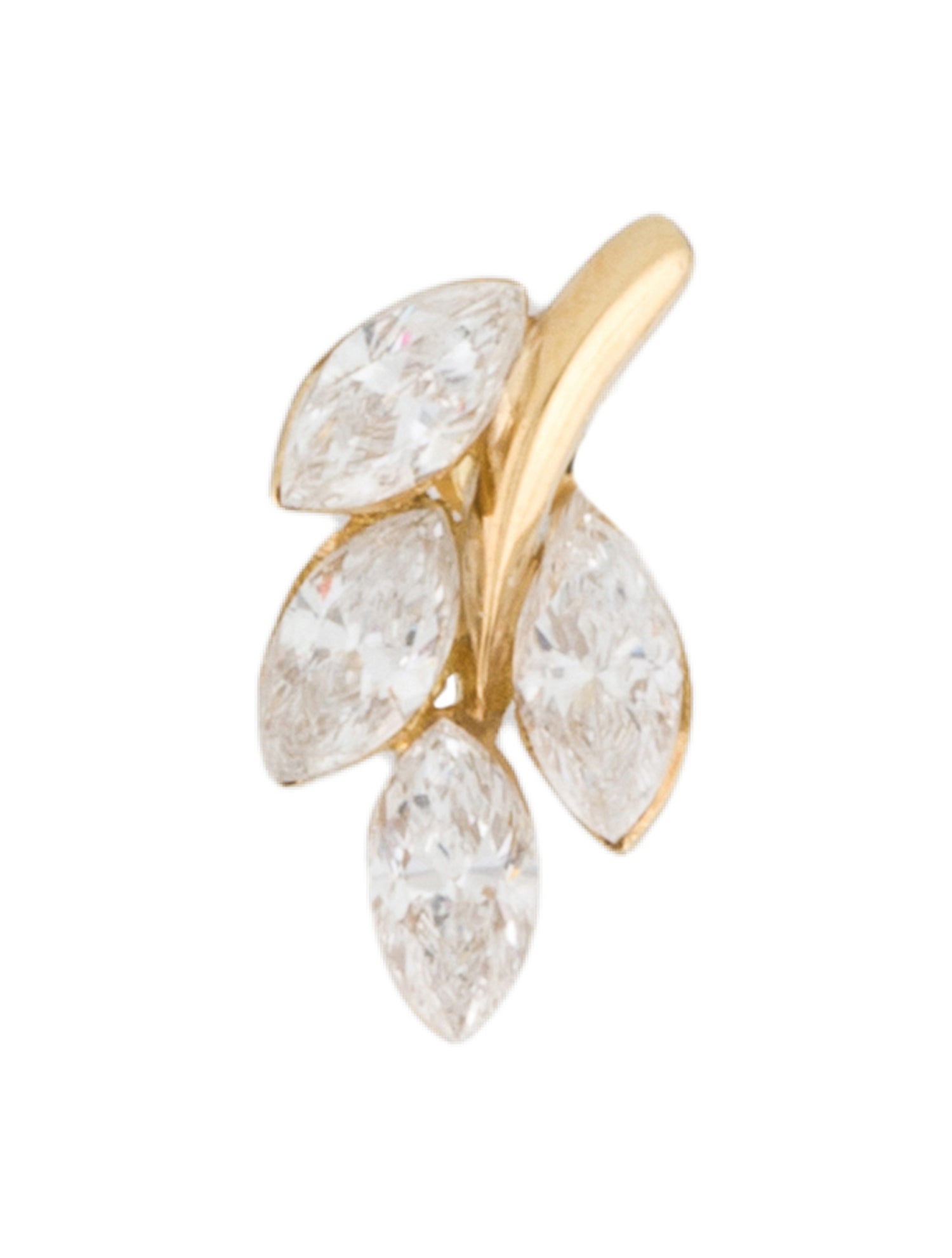 Maria Tash 18K Diamond Threaded Single Stud Earring