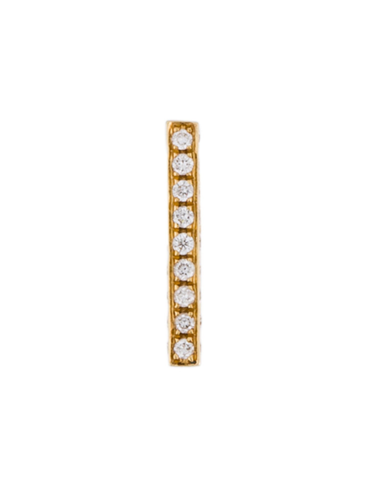 Maria Tash Square Diamond Pavé Bar Threaded Single Stud Earring