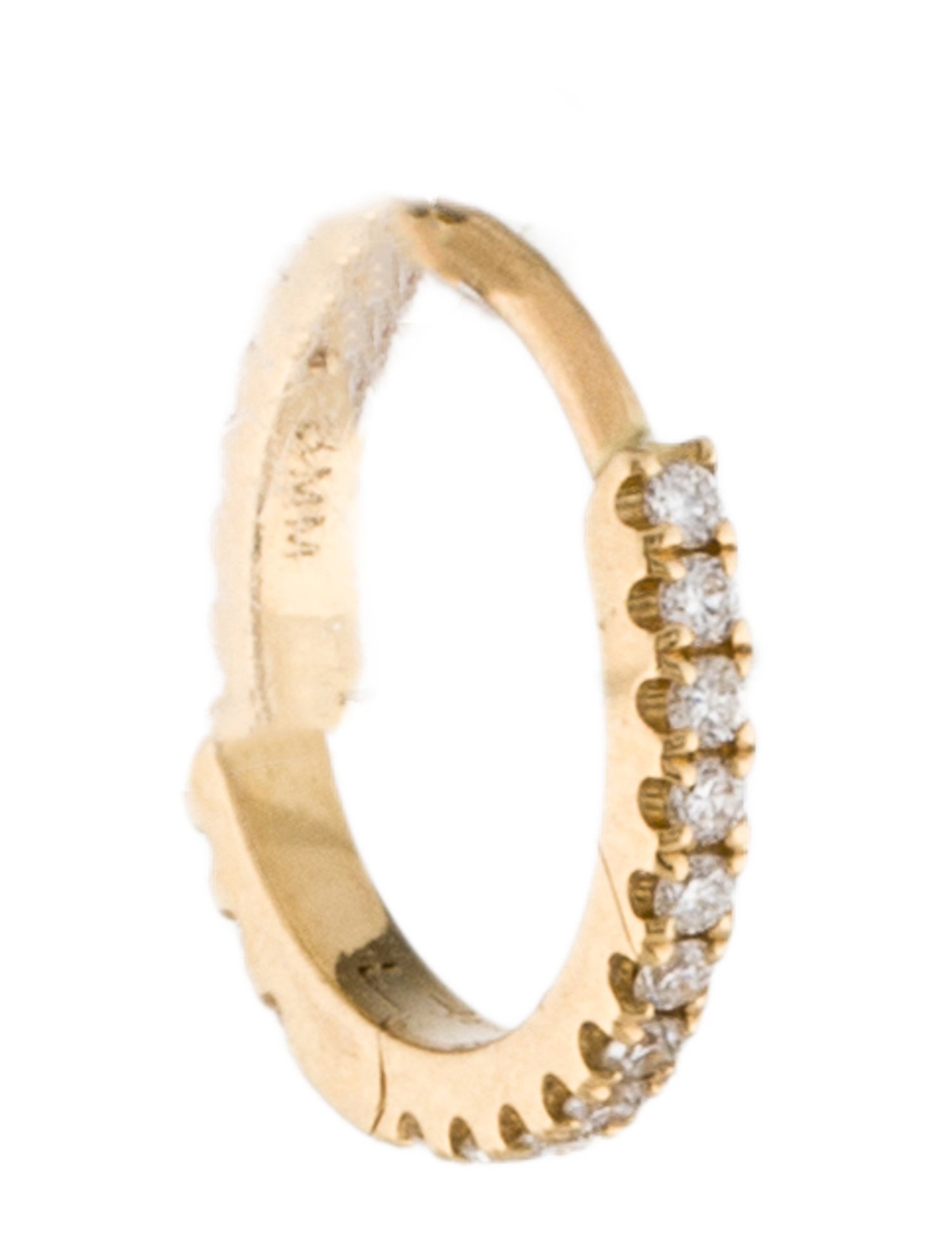 Maria Tash 18K Diamond Eternity Hoop Single Earring