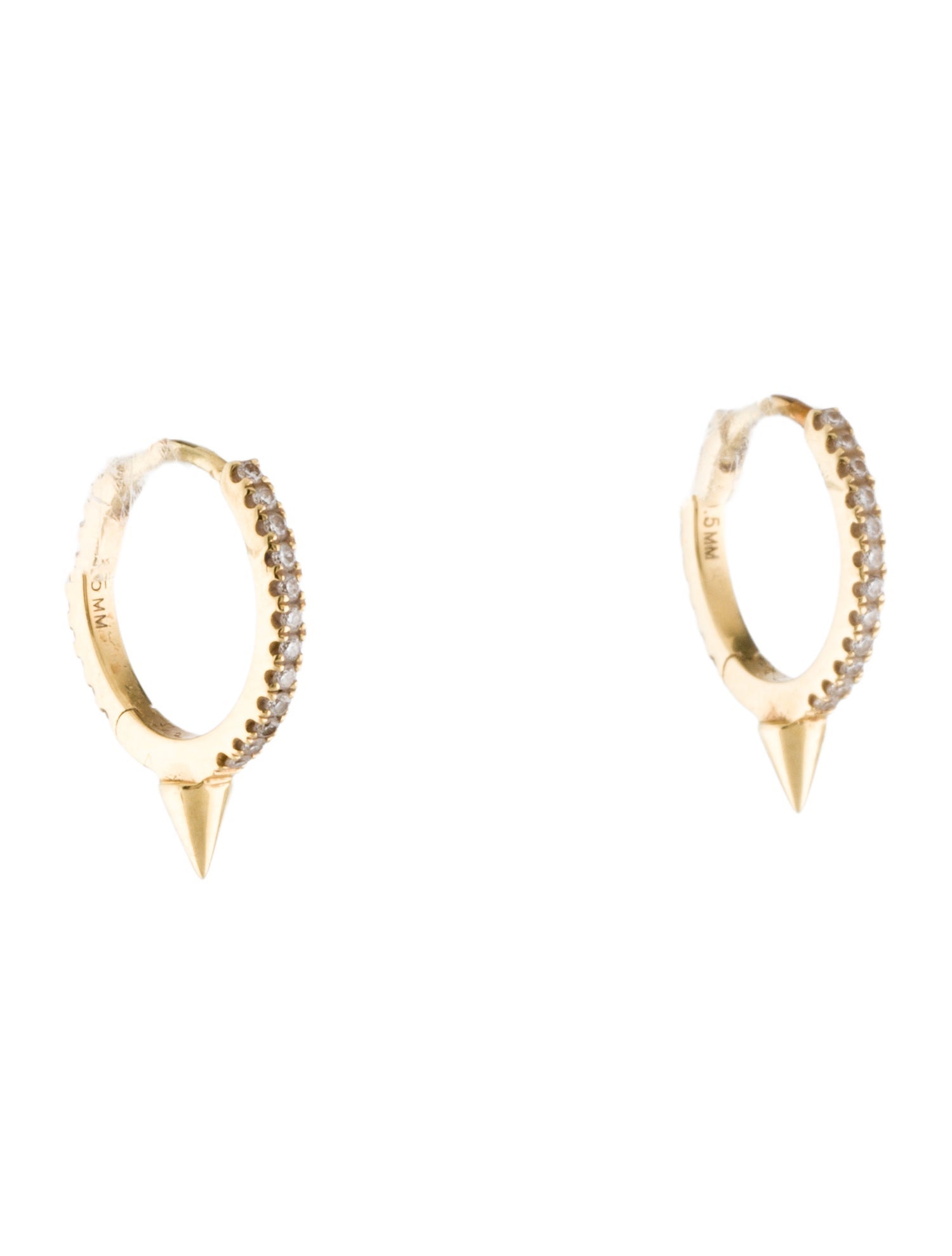 Maria Tash Short Spike Diamond Eternity Hoop Earrings
