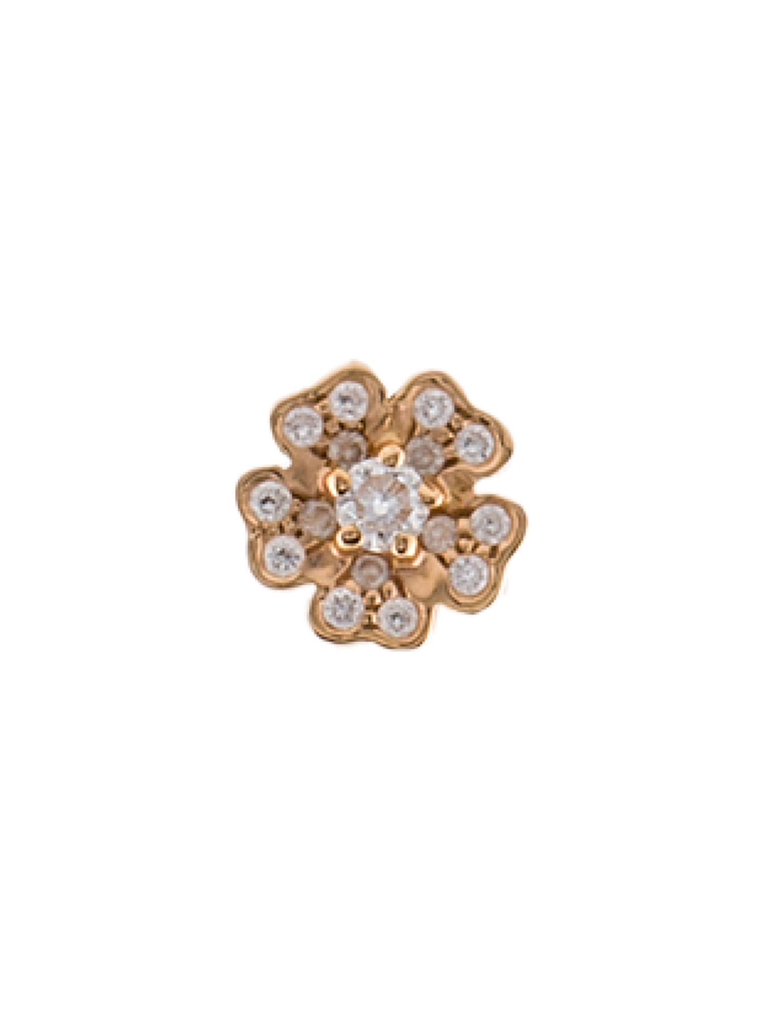 Maria Tash 18K Diamond Pansy Single Stud Earring