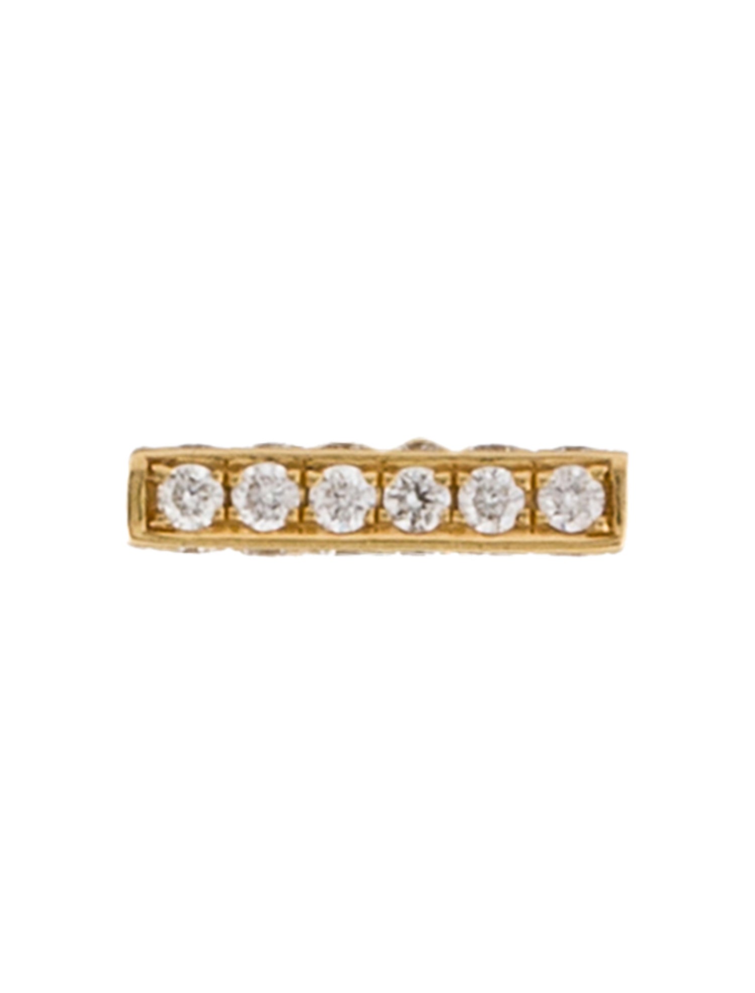 Maria Tash 18K Diamond Pave Bar Single Stud Earring