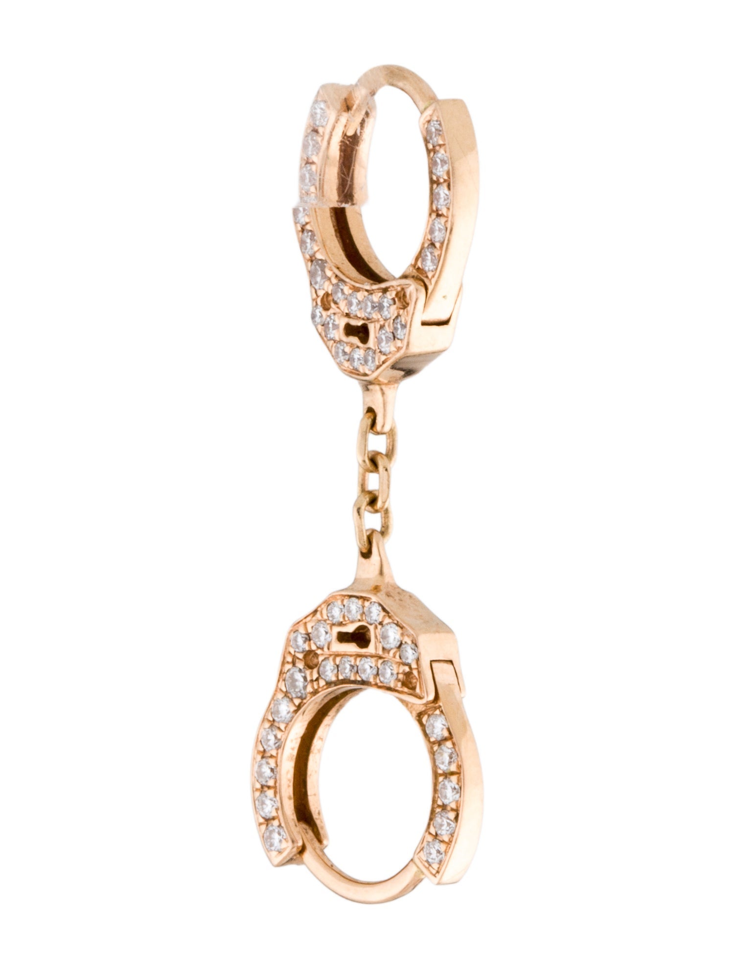 Maria Tash 18K Diamond Handcuff Single Hoop Earring with Short Chain