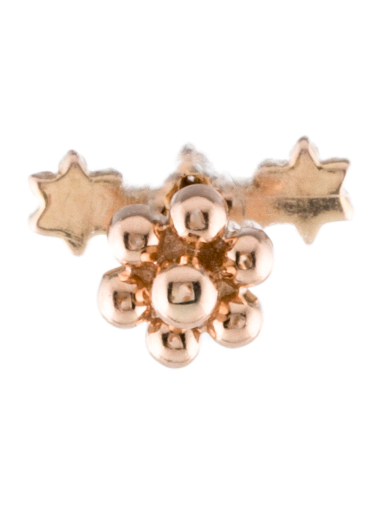 Maria Tash 18K Diamond Three Flower Garland Single Stud Earring