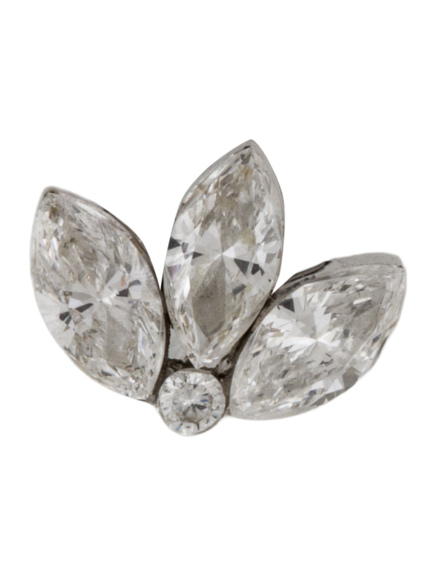 Maria Tash 18K Diamond Lotus Single Stud Earring & 18K Diamond Rosette Backing