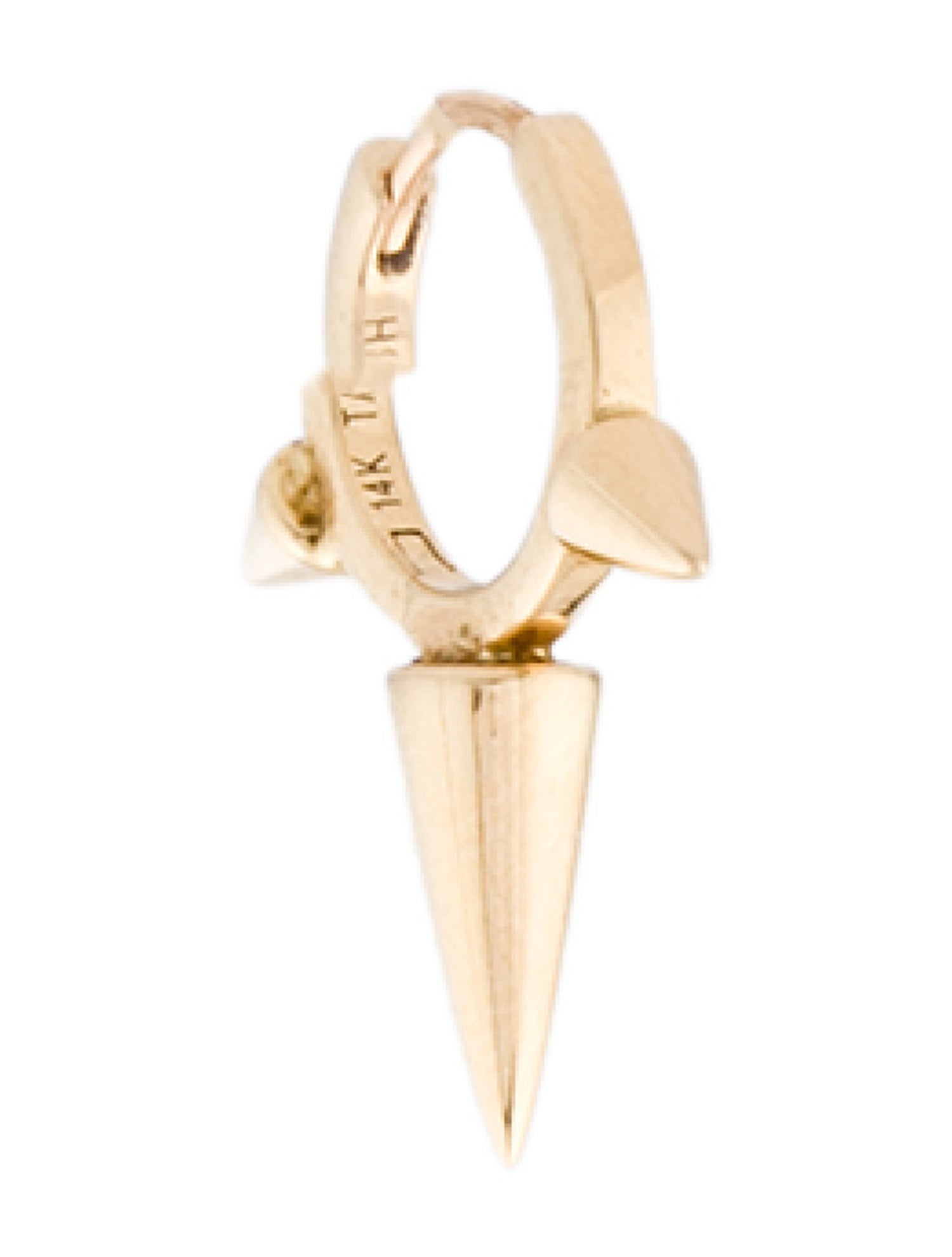 Maria Tash 14K Triple Long Spike Single Hoop Earring