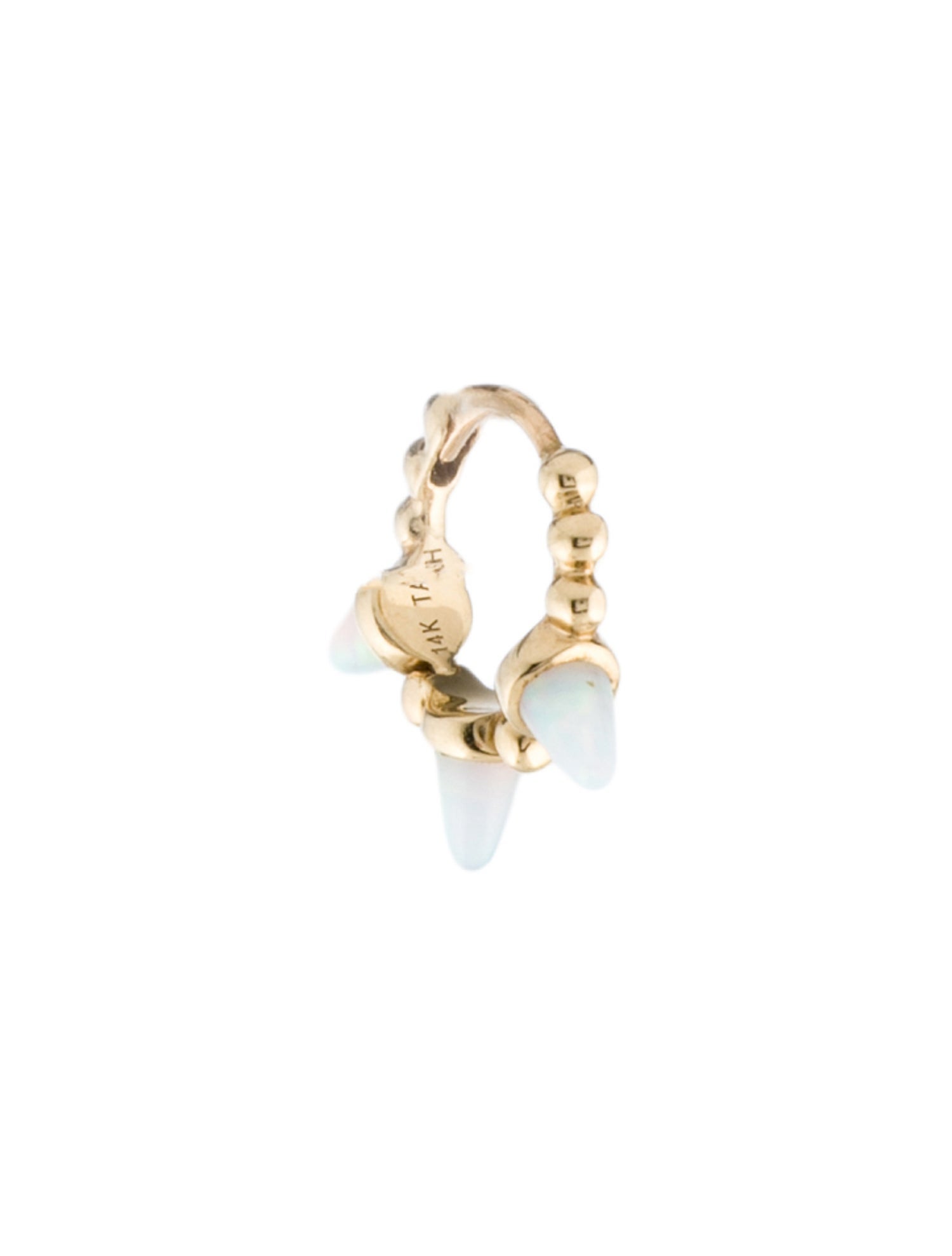 Maria Tash Synthetic Opal Triple Short Spike Granulated Huggie Earring