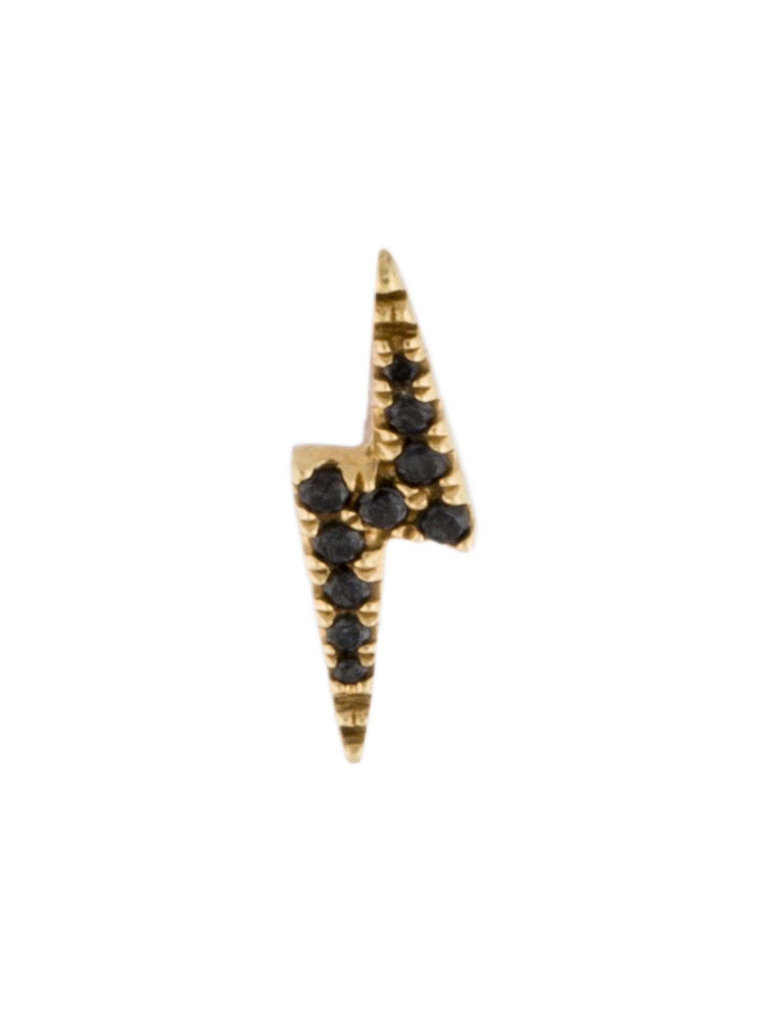 Maria Tash Diamond Lightning Bolt Threaded Single Stud Earring
