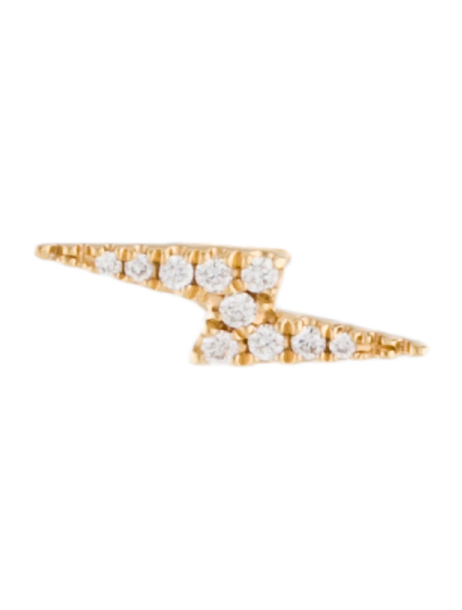 Maria Tash Diamond Lightning Bolt Single Threaded Earring