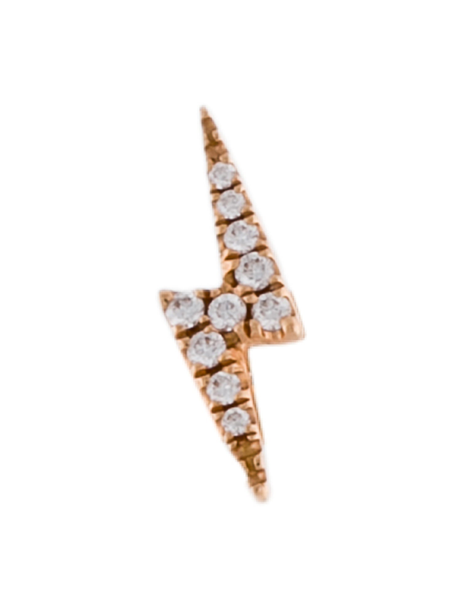 Maria Tash 18K Diamond Lightning Bolt Single Stud Earring