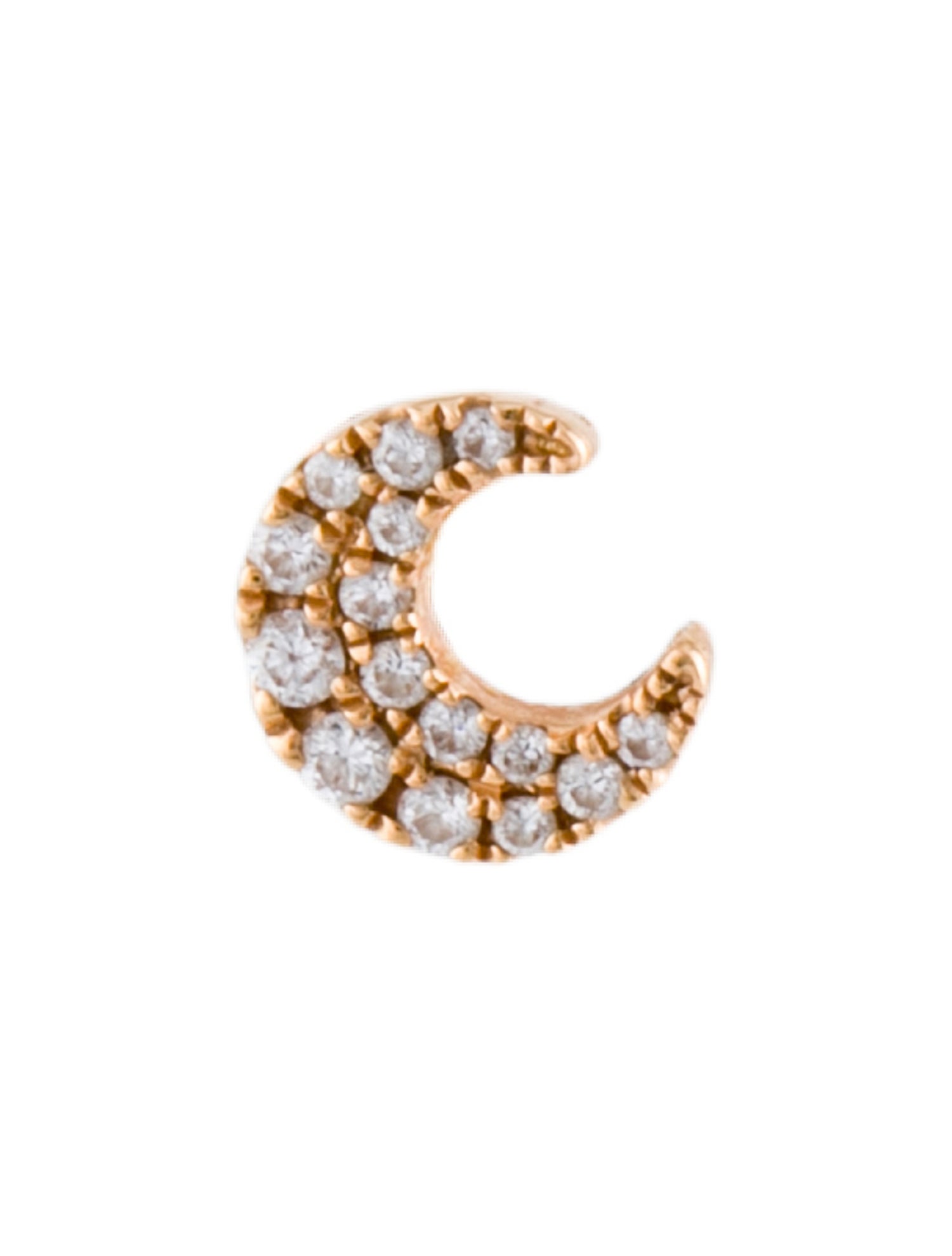 Maria Tash 18K Diamond Moon Stud Single Earring