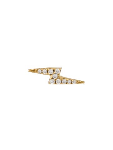 Pre-owned Maria Tash 18k Diamond Lightning Bolt Threaded Single Stud Earring In Multi