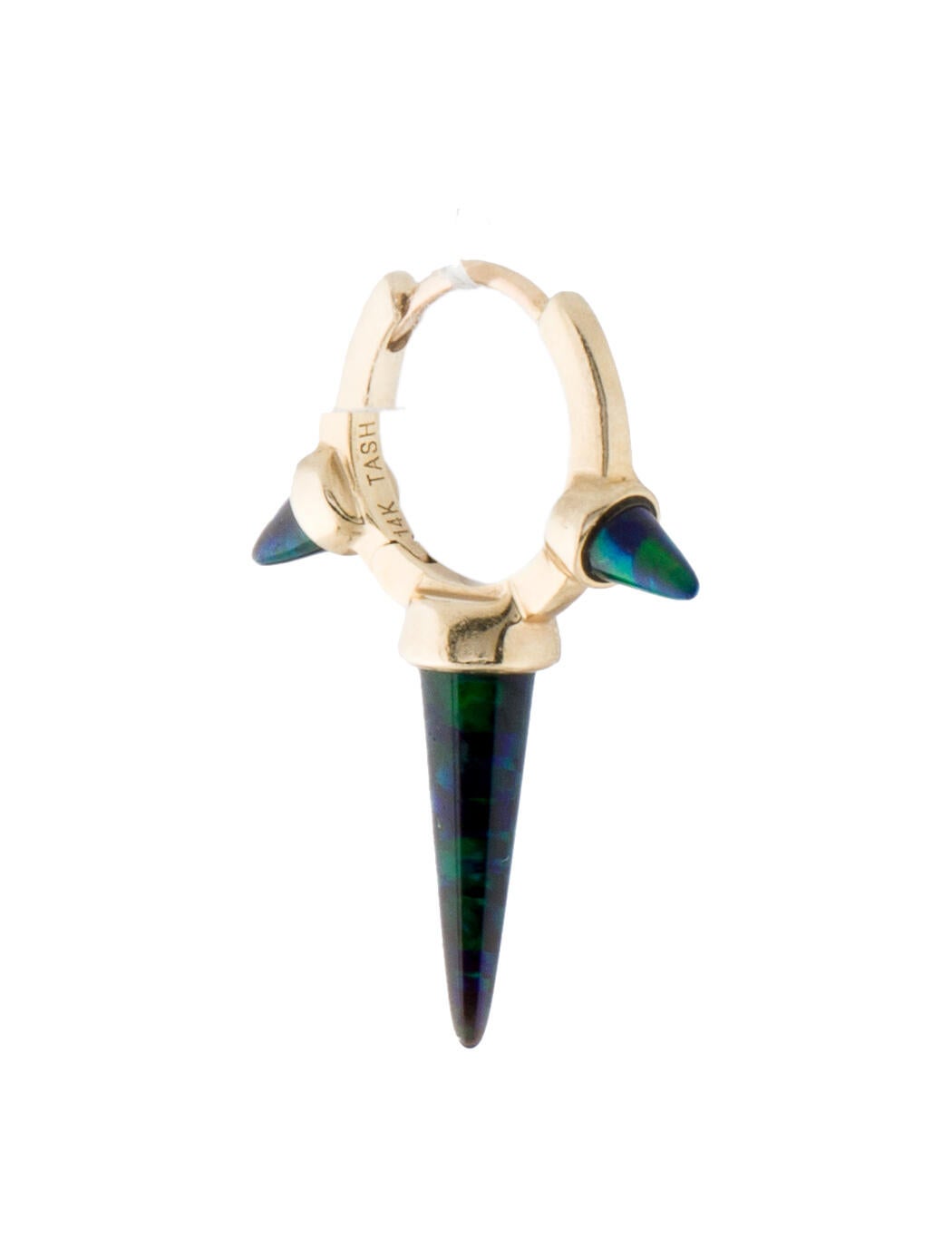 Maria Tash 14K Synthetic Opal Spike Hoop Earring