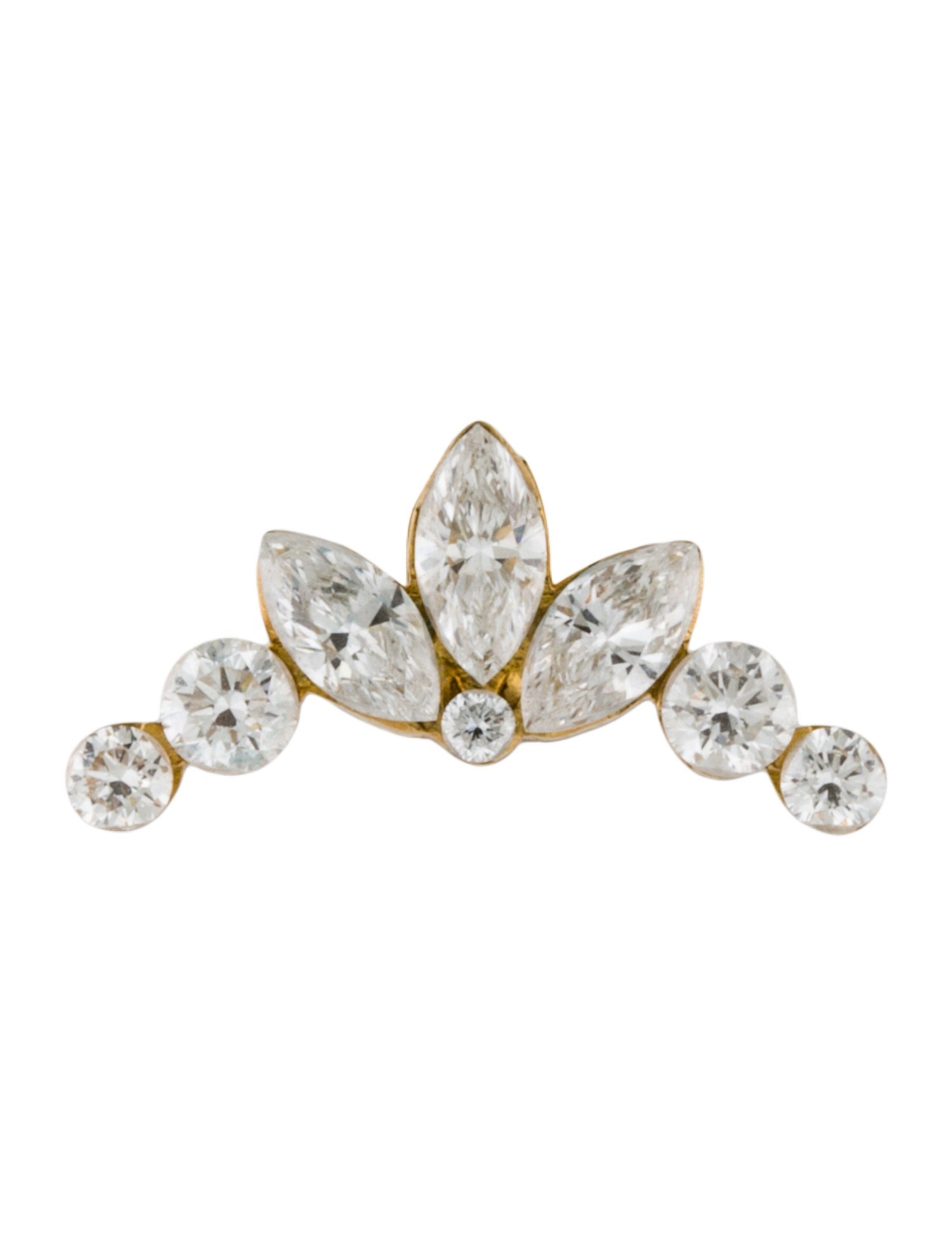 Maria Tash 18K Diamond Lotus Garland Threaded Single Stud Earring