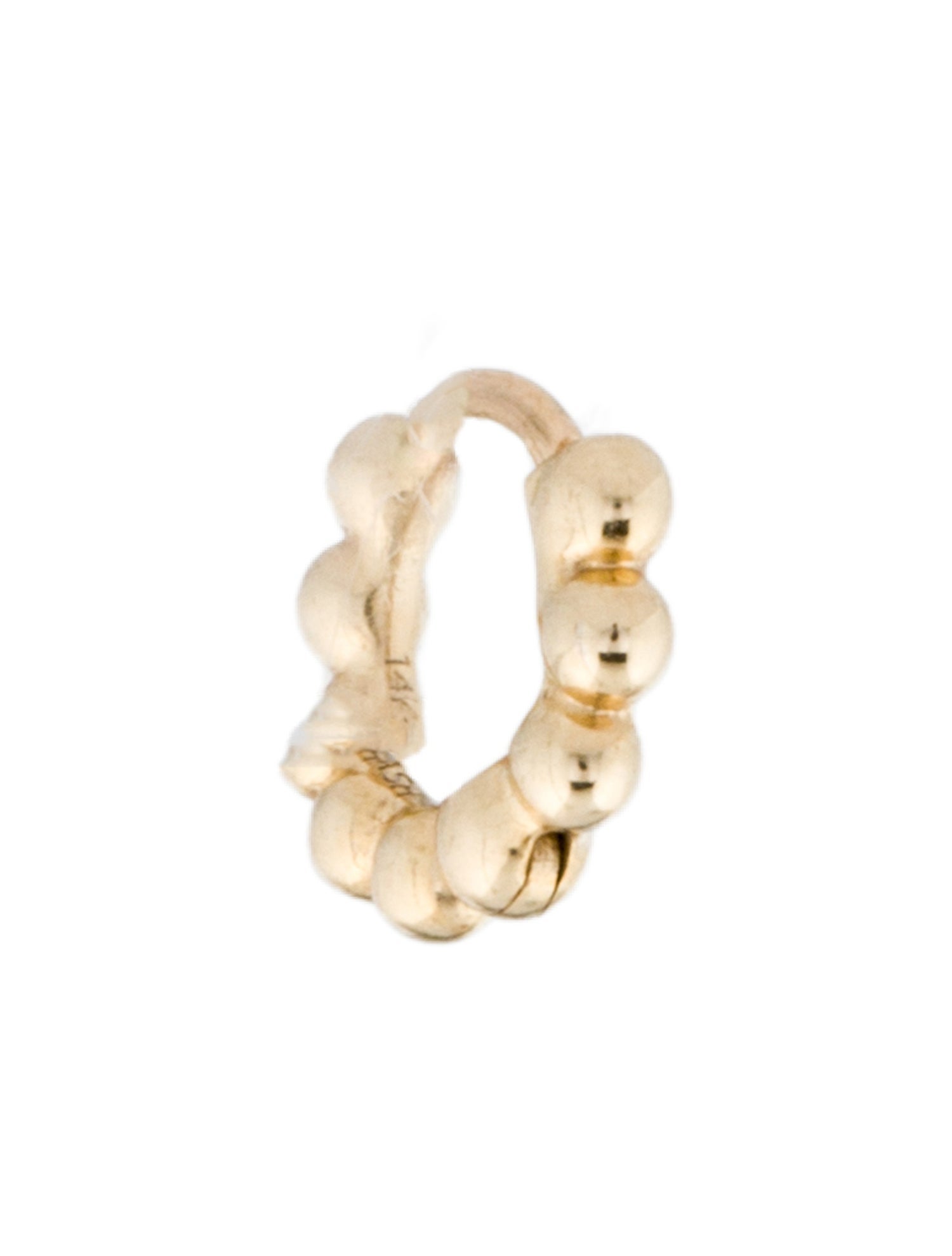 Maria Tash 14K Granulated Single Hoop Earring