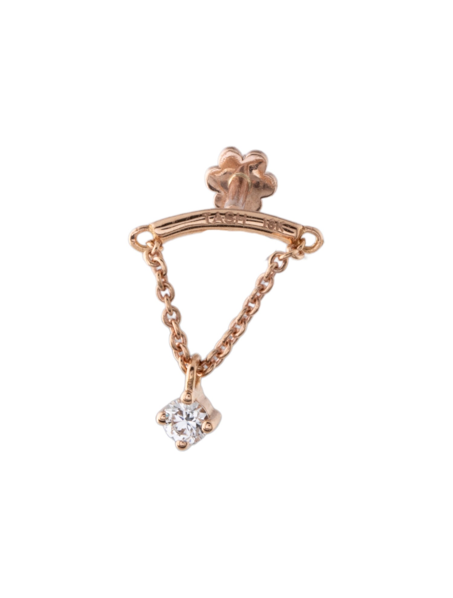 Maria Tash Diamond Drape Threaded Single Stud Earring