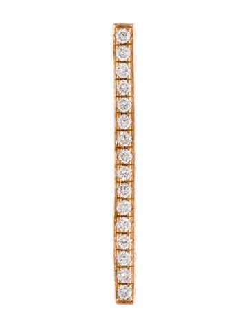 Pre-owned Maria Tash Diamond Square Bar Threaded Single Stud Earring In Multi