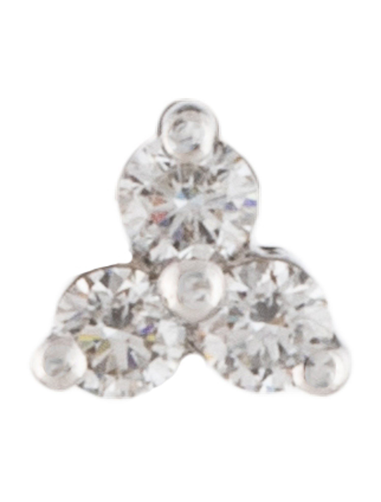 Maria Tash Diamond Trinity Threaded Single Stud Earring