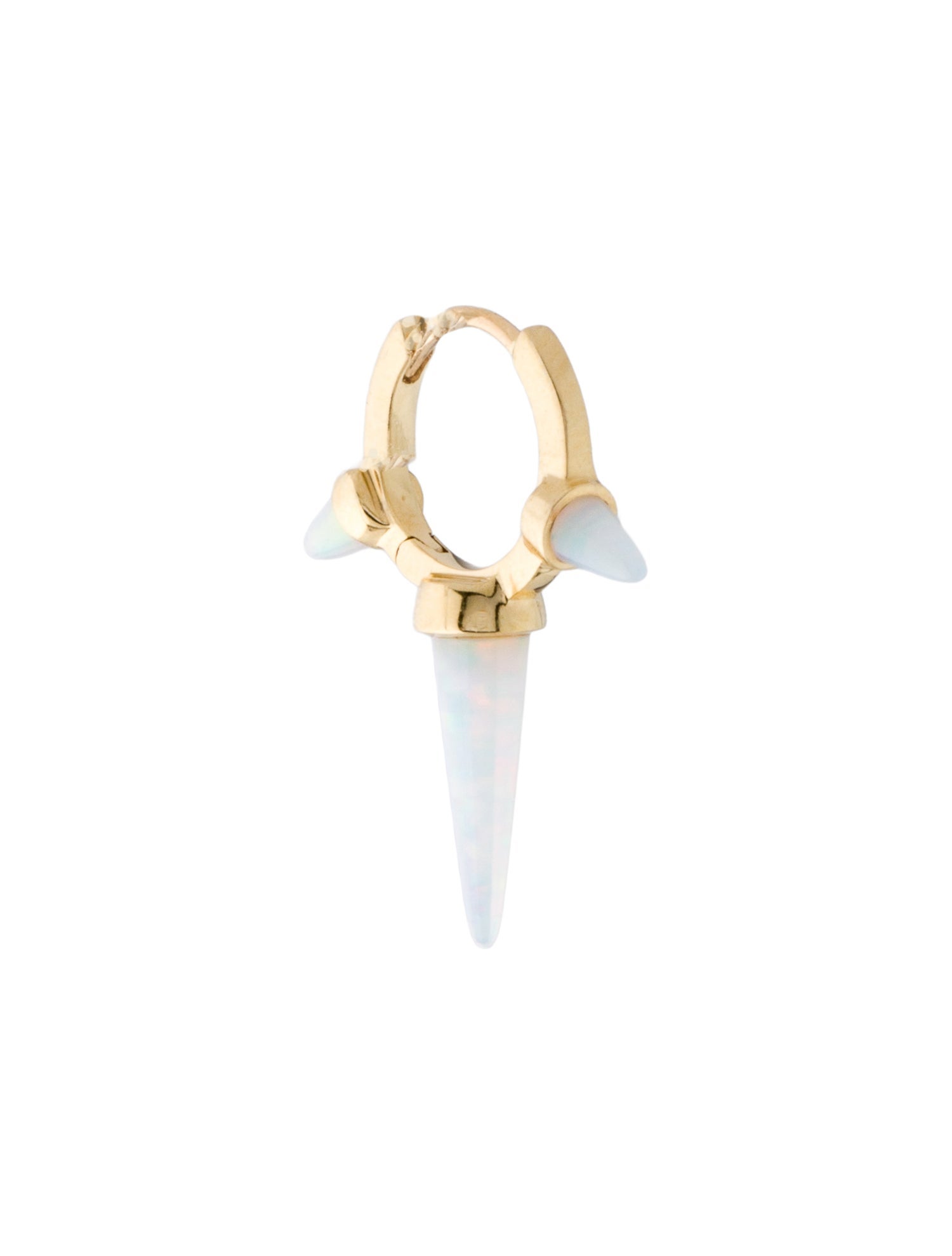 Maria Tash 14K Synthetic Opal Triple Long Spike Single Hoop Earring