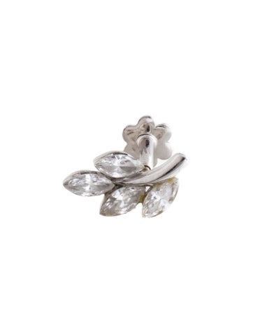 Pre-owned Maria Tash 18k Diamond Vine Threaded Single Stud Earring In Multi