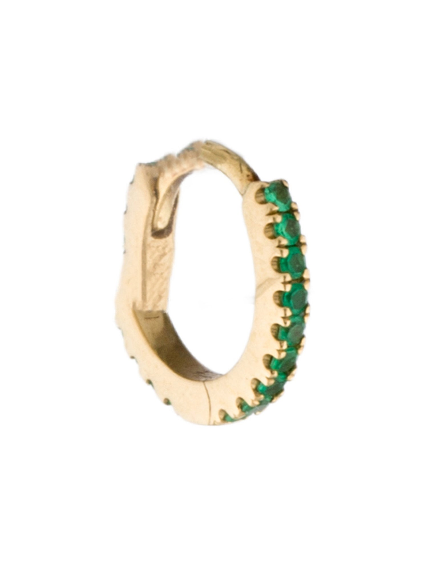 Maria Tash 18K Emerald Eternity Single Hoop Earring