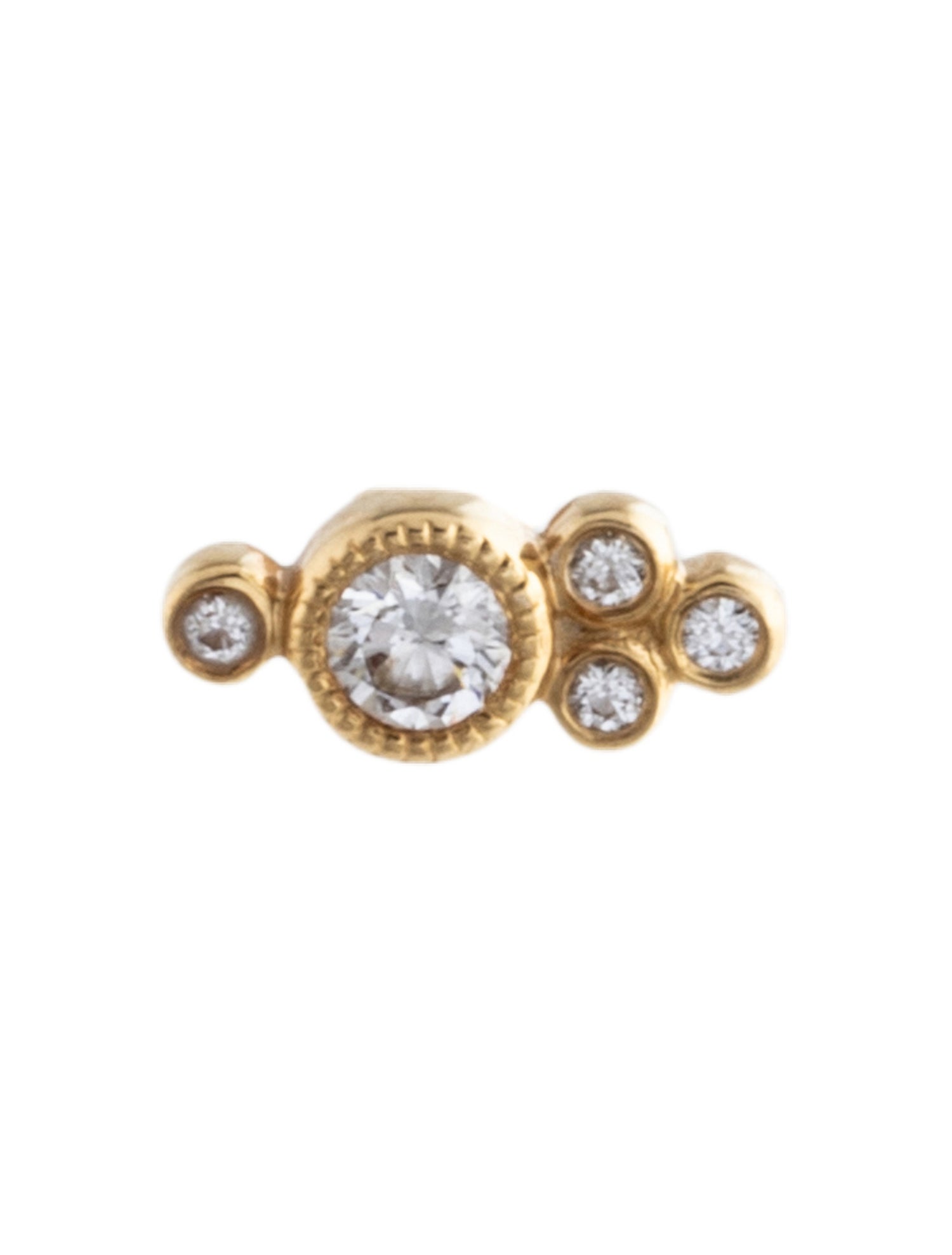 Maria Tash 18K Diamond Trinity Threaded Single Stud Earring
