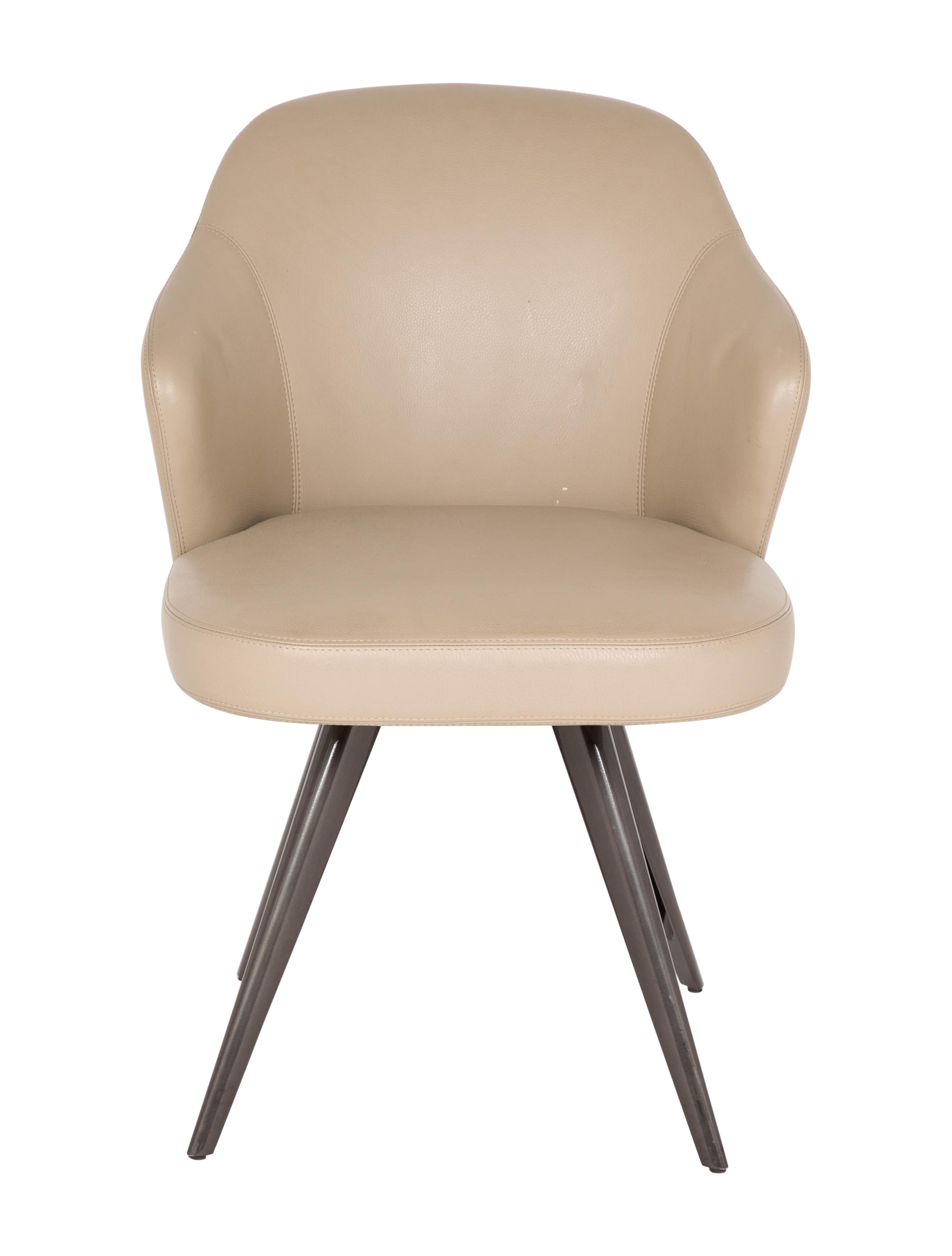 Minotti Pair of Leather Leslie Dining Chairs