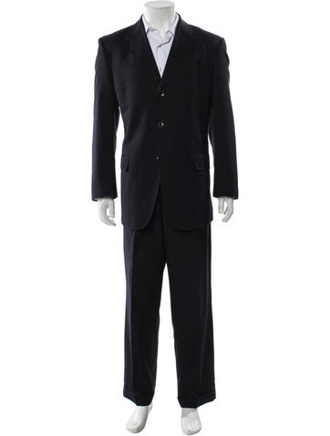 Minotti Suiting Wool Striped Two-Piece Suit L