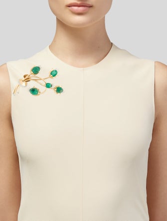 Mauboussin Trabert & Hoeffer 14K Emerald & Diamond "Reflections" Brooch