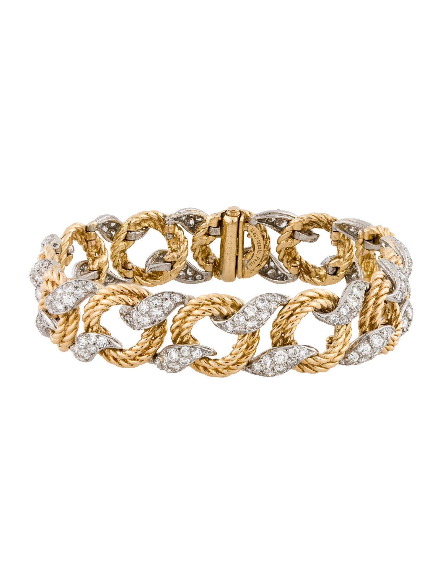 Mauboussin Vintage 18K 6.28ctw Diamond Link Bracelet