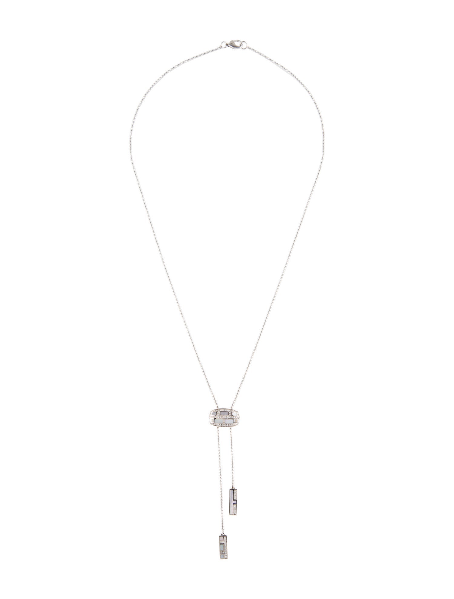 Mauboussin 18K Mother of Pearl & Diamond Vice and Virtue Lariat Necklace