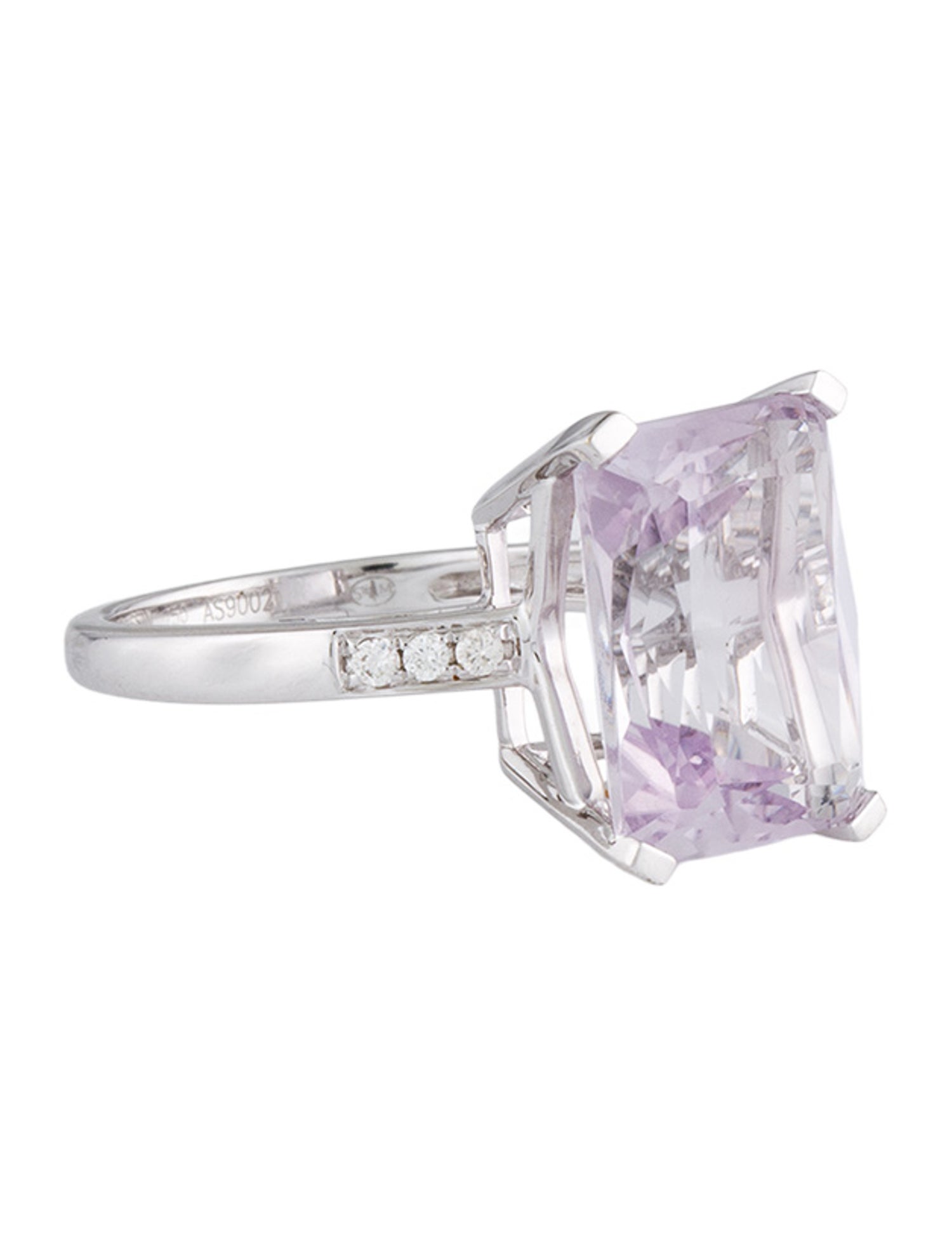Mauboussin 18K 4.74ct Amethyst & Diamond Cocktail Ring
