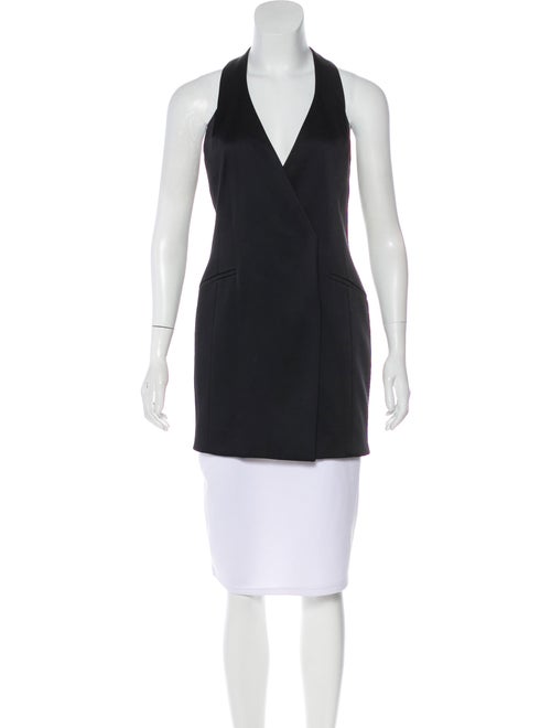 Mugler Satin Halter Top w/ Tags Black