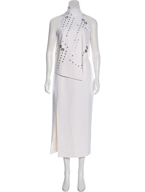Mugler Sleeveless Maxi Dress silver