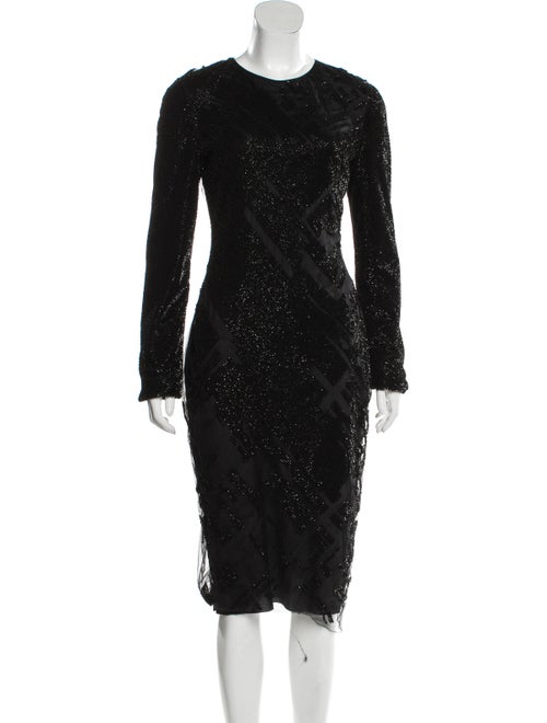 Mugler Embellished Midi Dress Black