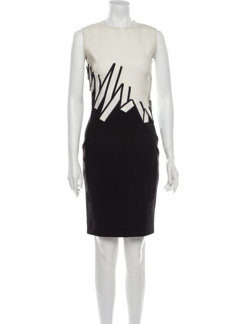 Mugler Colorblock Pattern Knee-Length Dress Black