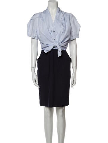 Pre-owned Mugler Vintage Knee-length Dress In Blue