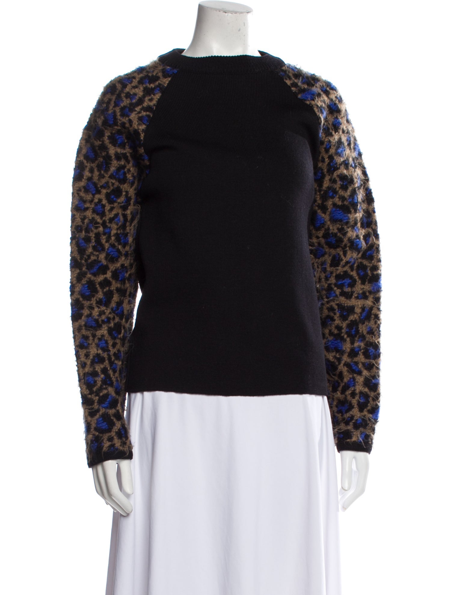 Mugler Merino Wool Animal Print Sweater