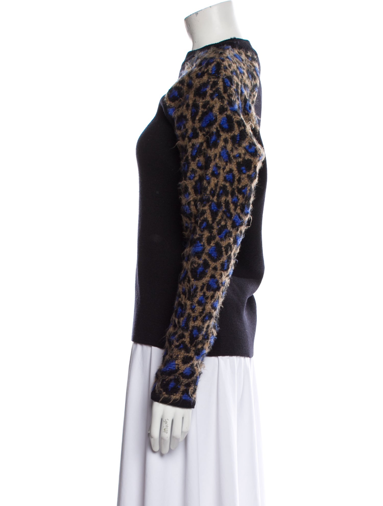 Mugler Merino Wool Animal Print Sweater