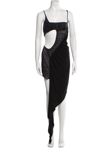 Mugler Dresses Square Neckline Midi Length Dress L