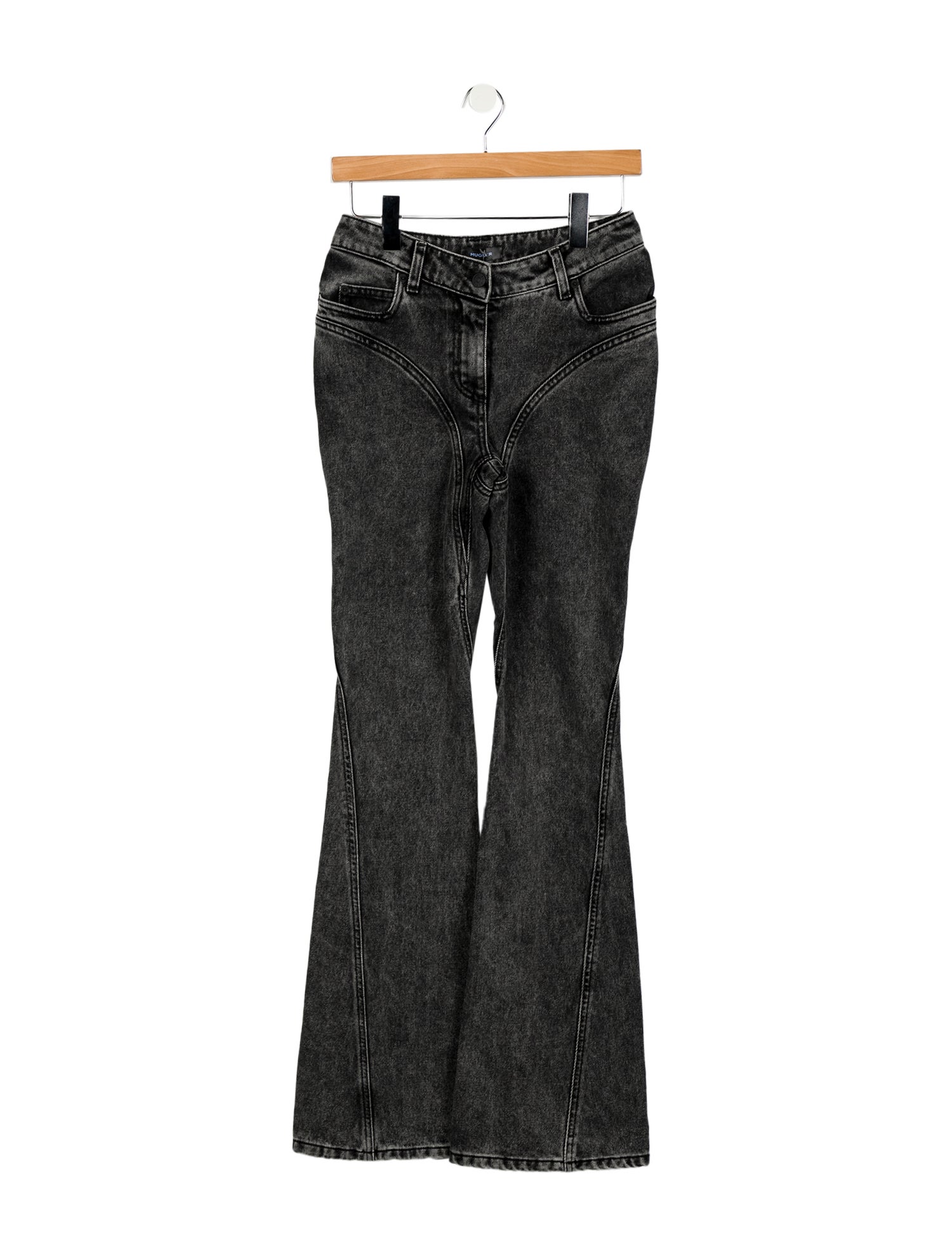 Mugler Mid-Rise Wide Leg Jeans