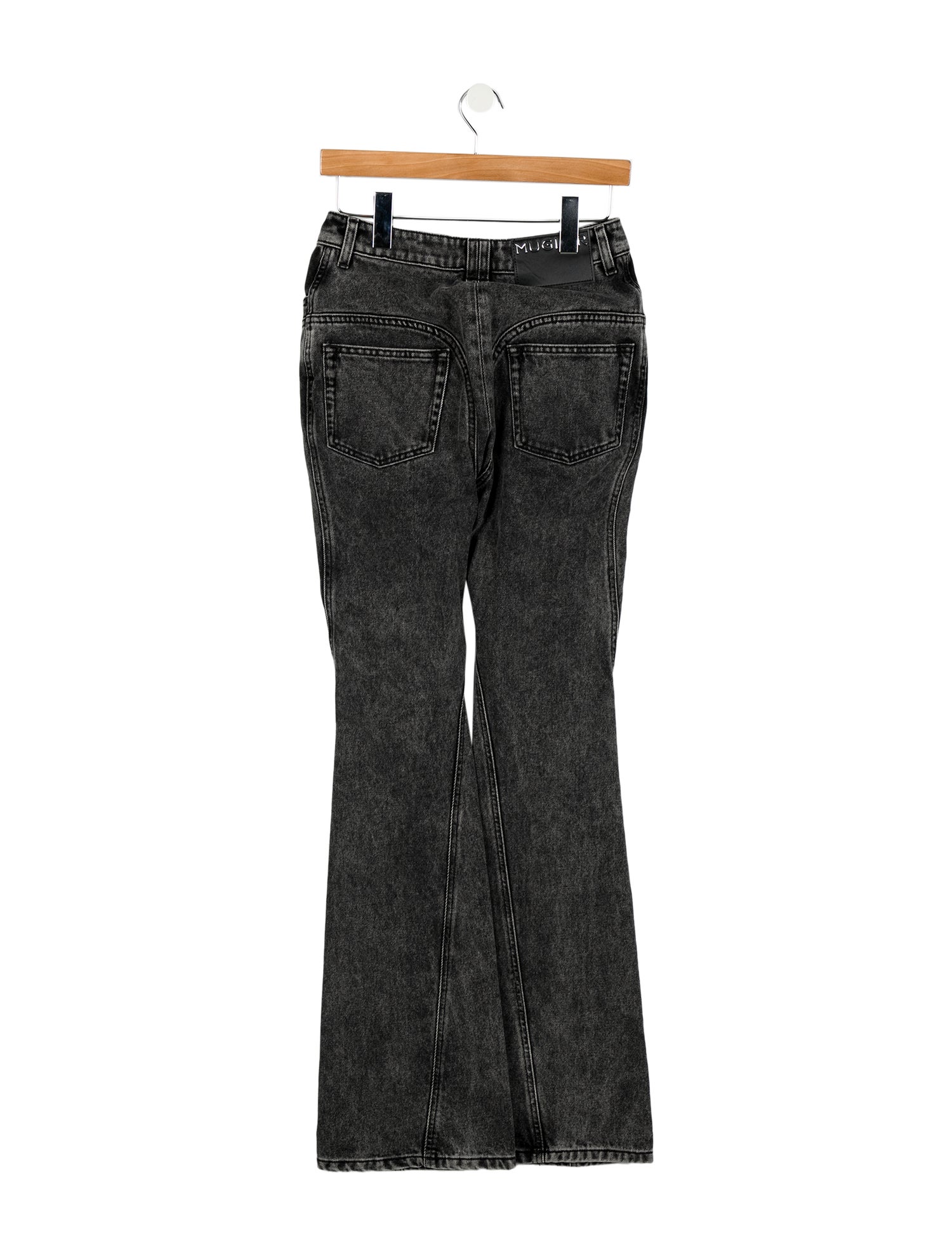 Mugler Mid-Rise Wide Leg Jeans