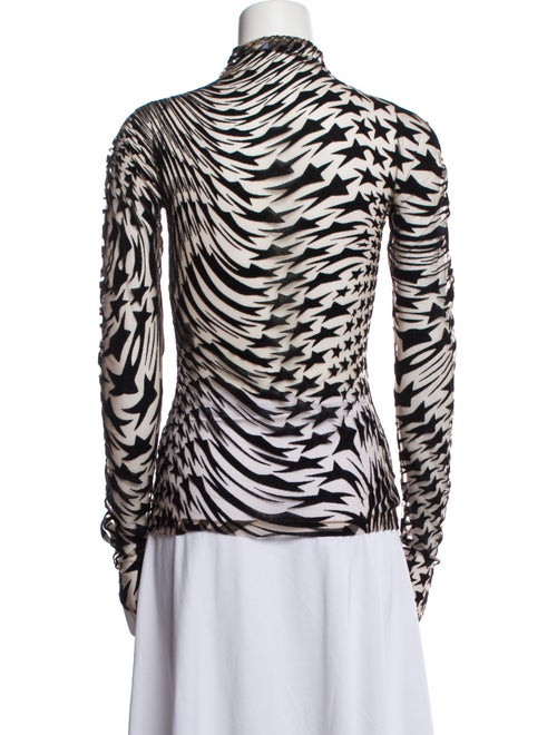 Mugler Printed Mock Neck Top