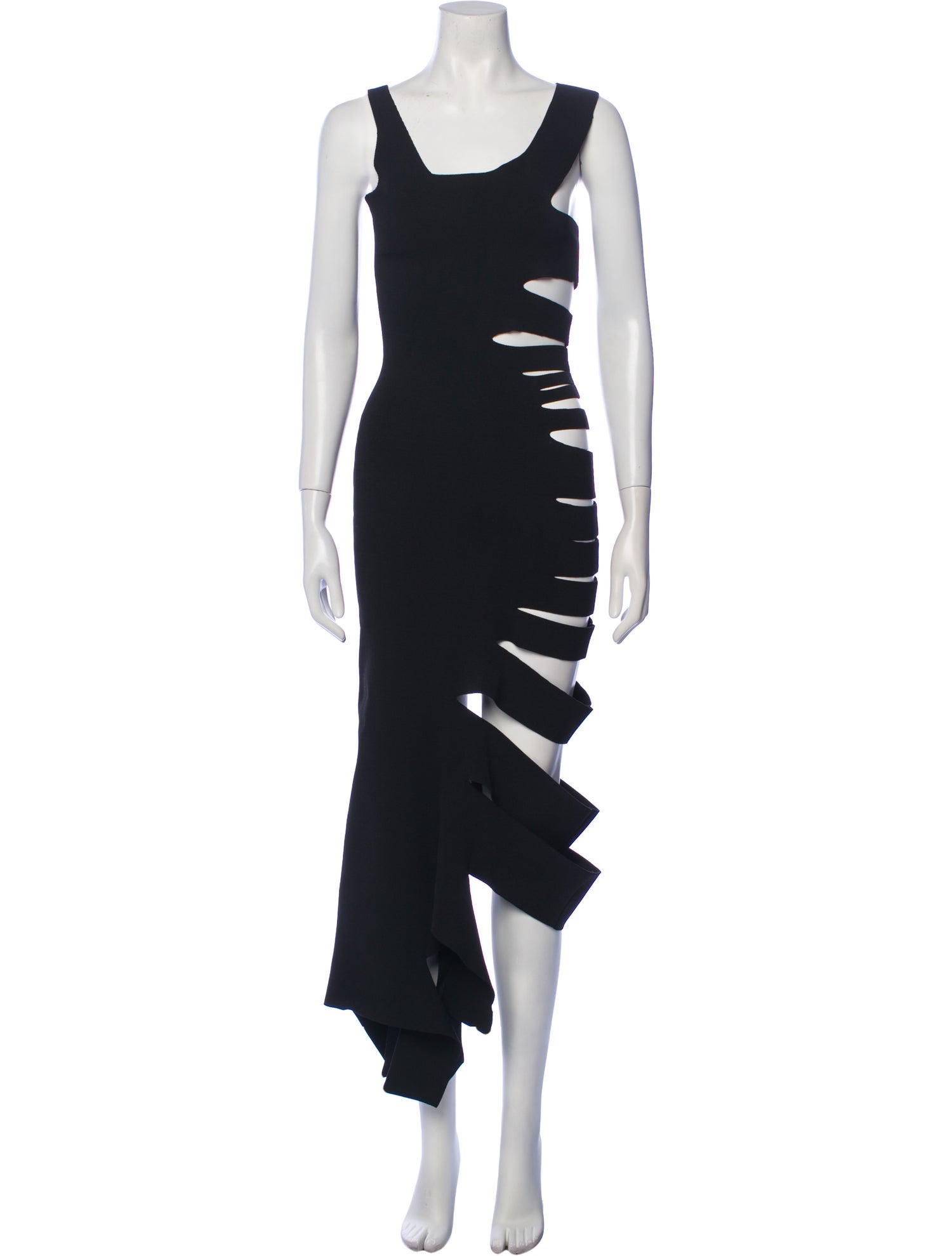 Mugler Scoop Neck Long Dress