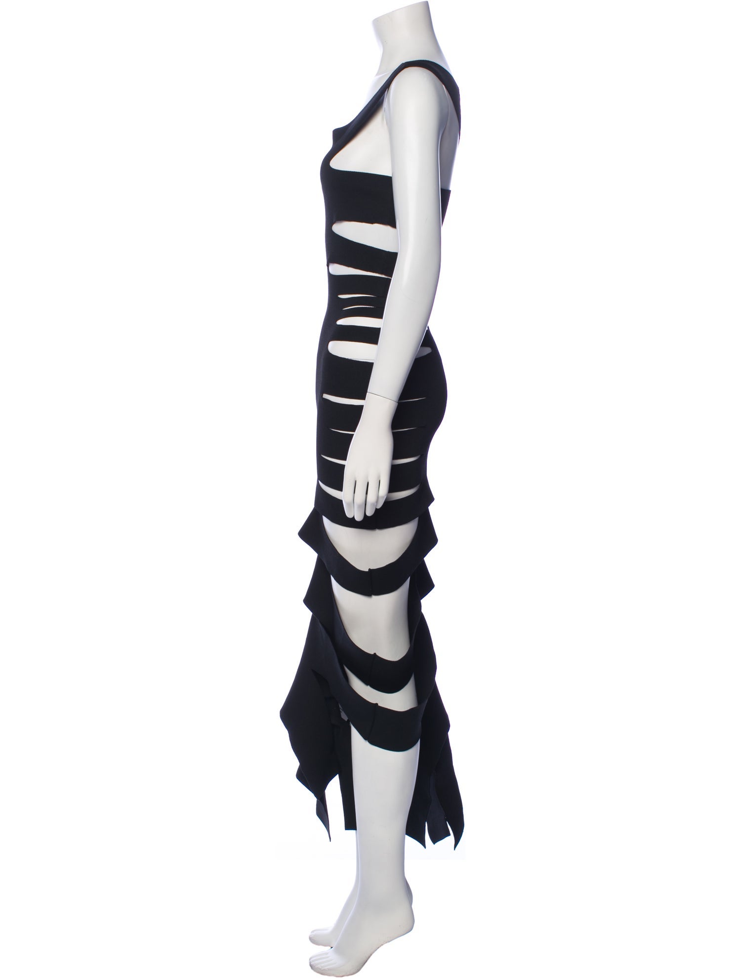 Mugler Scoop Neck Long Dress