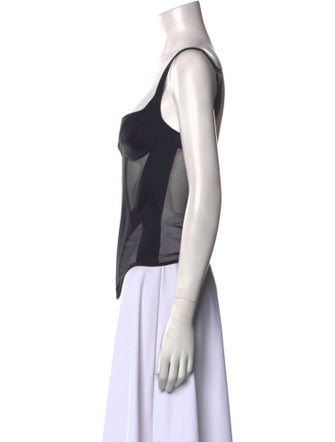 Mugler Square Neckline Sleeveless Top